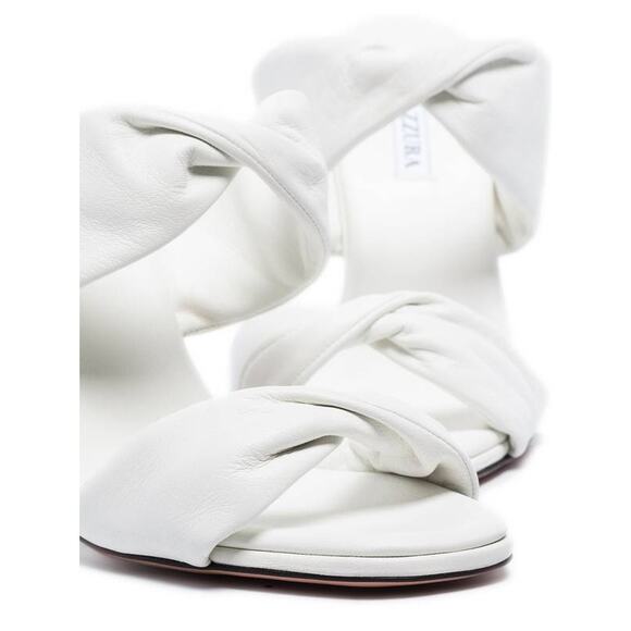 Aquazzura Twist Mule Sandal 95 in White Leather 36 - Picture 2 of 3
